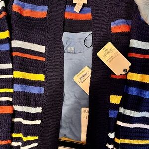 St. John's Bay Multicolor Striped Cardigan
